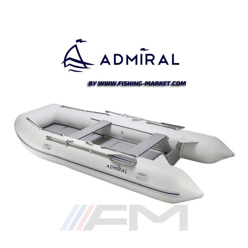 ADMIRAL - Надуваема моторна лодка с алуминиево дъно и надуваем кил AM-305 Classic AL - светло сива