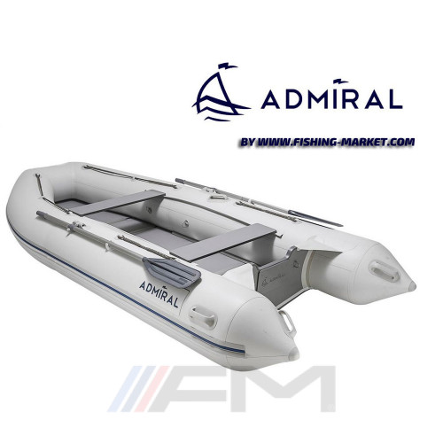 ADMIRAL - Надуваема моторна лодка с твърдо дъно и надуваем кил AM-320 Sport - светло сива