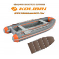 KOLIBRI - Надуваема моторна лодка с твърдо дъно и надуваем кил KM-360DSL PFS - тъмно сив и оранжево