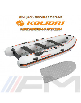 KOLIBRI - Надуваема моторна лодка с алуминиево дъно и надуваем кил KM-400DSL ALF - тъмно сив и оранжево