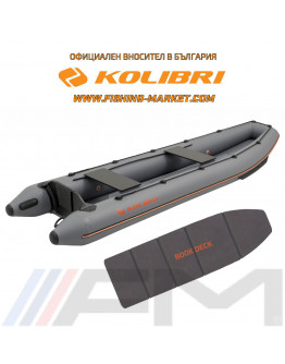 KOLIBRI - Надуваемо моторно кану с твърдо дъно Book Deck KM-390C Travel - тъмно сиво