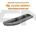 KOLIBRI - Надуваемо моторно кану с твърдо дъно Book Deck KM-390C Travel - тъмно сиво
